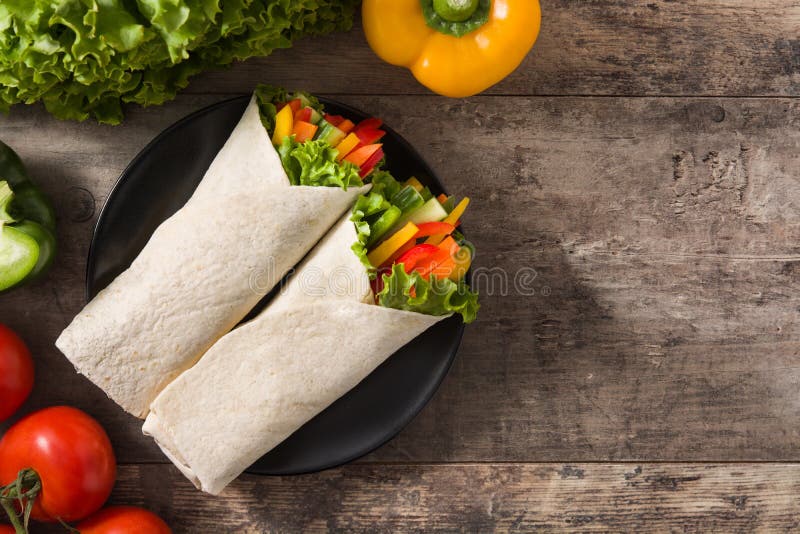 Vegetable Tortilla Wraps and Ingredients Stock Photo Image of salad, cucumber 175307202