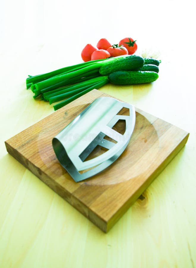 Vegetables, Board and Chopper Stock Image Image of metal, cooking