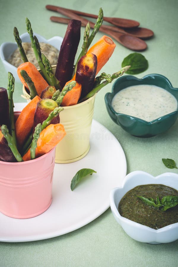 Vegetables Dips with Dips Sauce Stock Image Image of fresh