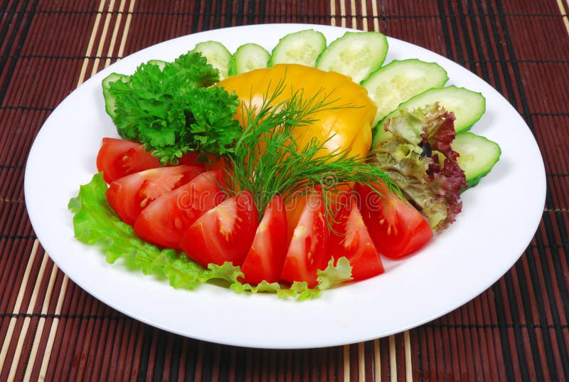 Vegetables on dish stock photo. Image of green, lunch 14721212