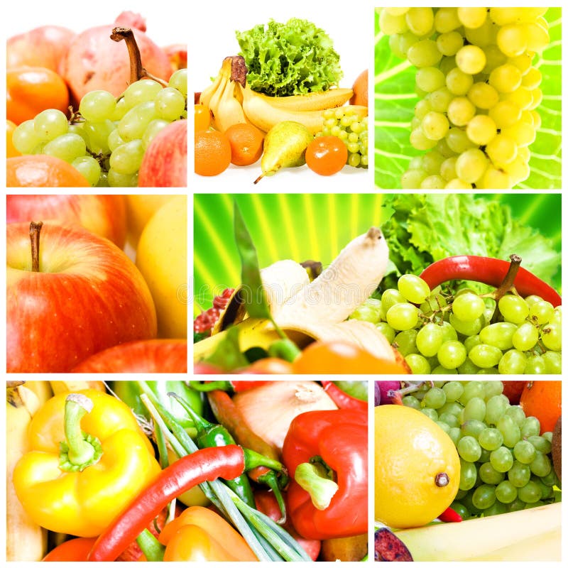 Vegetables & Fruits Collage.