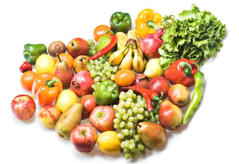 Vegetables & fruits isolated