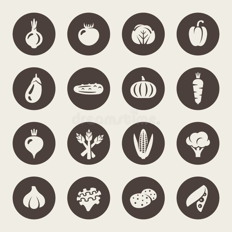 Vegetables icon set vector illustration