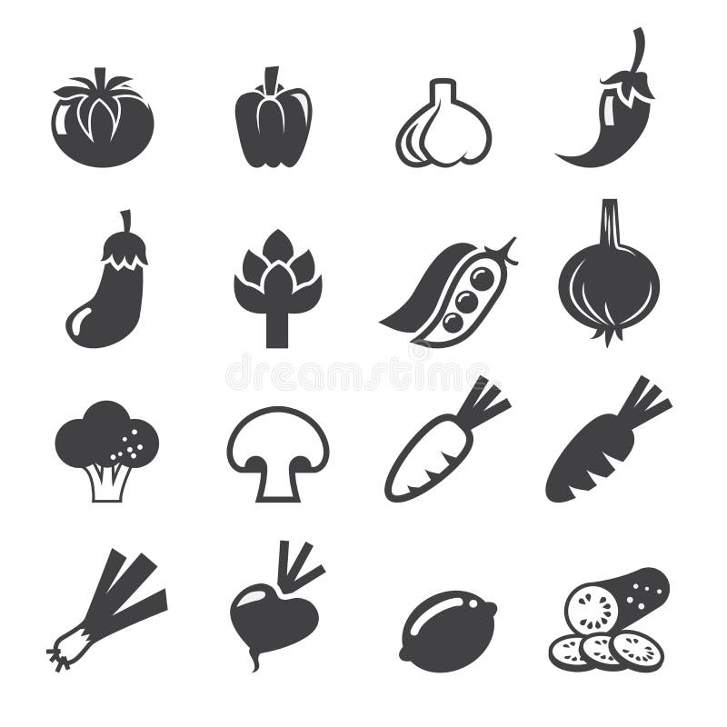 Vegetables icon set royalty free illustration