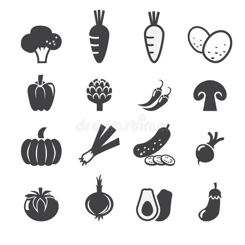 Vegetables icon set royalty free illustration