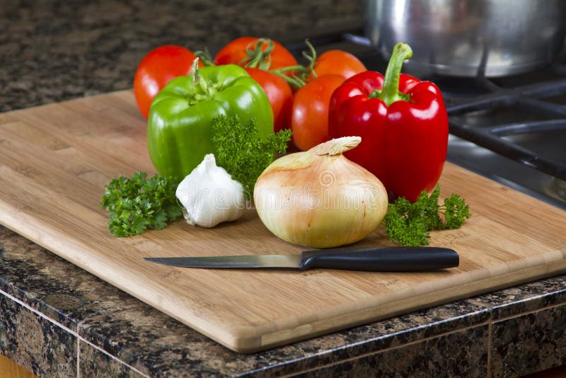 Vegetables in Kitchen stock photo. Image of health, color 19801078