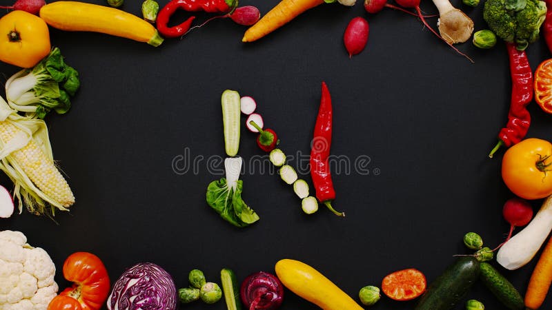 Vegetables made letter N