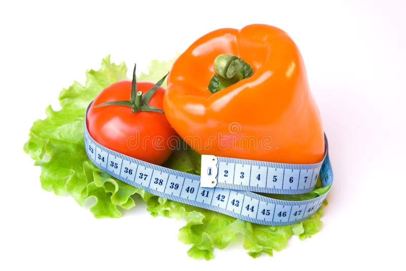 Vegetables and measure tape