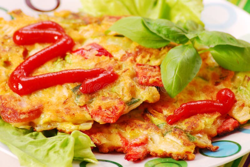 Vegetables Pancakes with Cabbage Stock Image Image of zucchini, leek