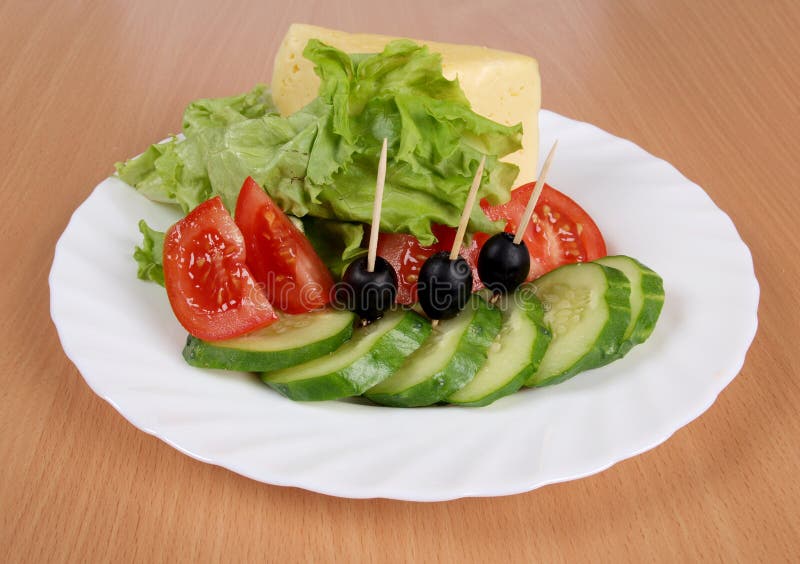 Vegetables salad on plate