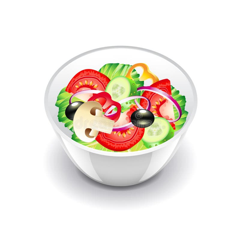 Vegetables salad on white vector stock illustration Vegetables salad on white vector stock illustration