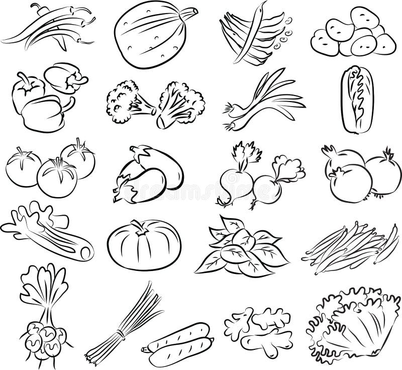 Vegetables set stock illustration