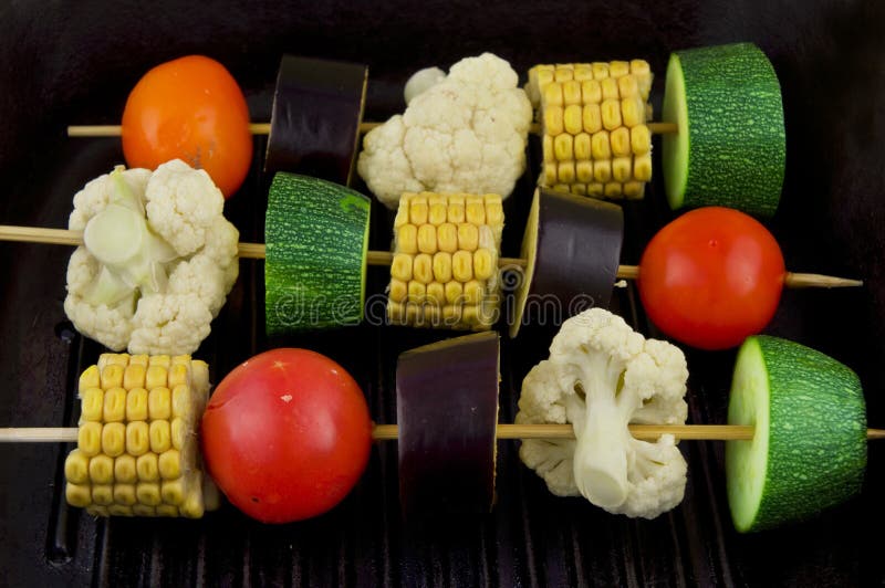 Vegetables Skewer a Pan Grill Stock Photo Image of vegetable, meal