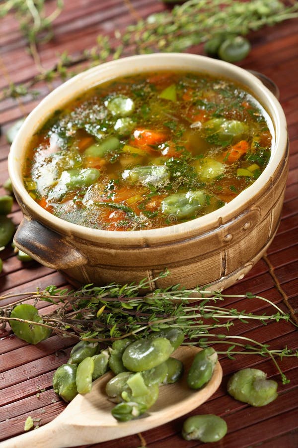 Vegetables soup with beans