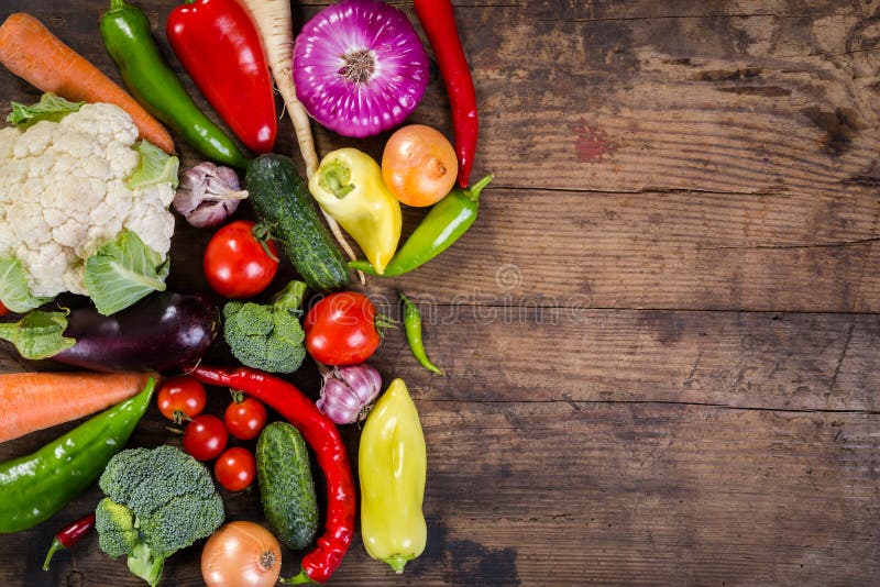 Vegetables on wooden table stock image. Image of food - 44859231