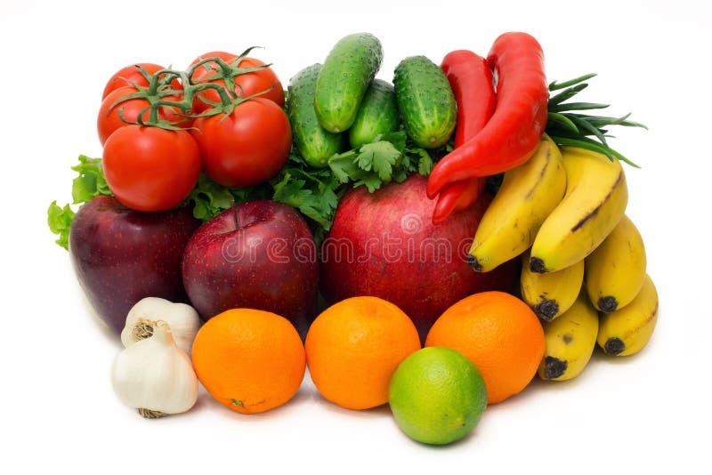 Colagem de Frutas e Legumes imagens de stock royalty free