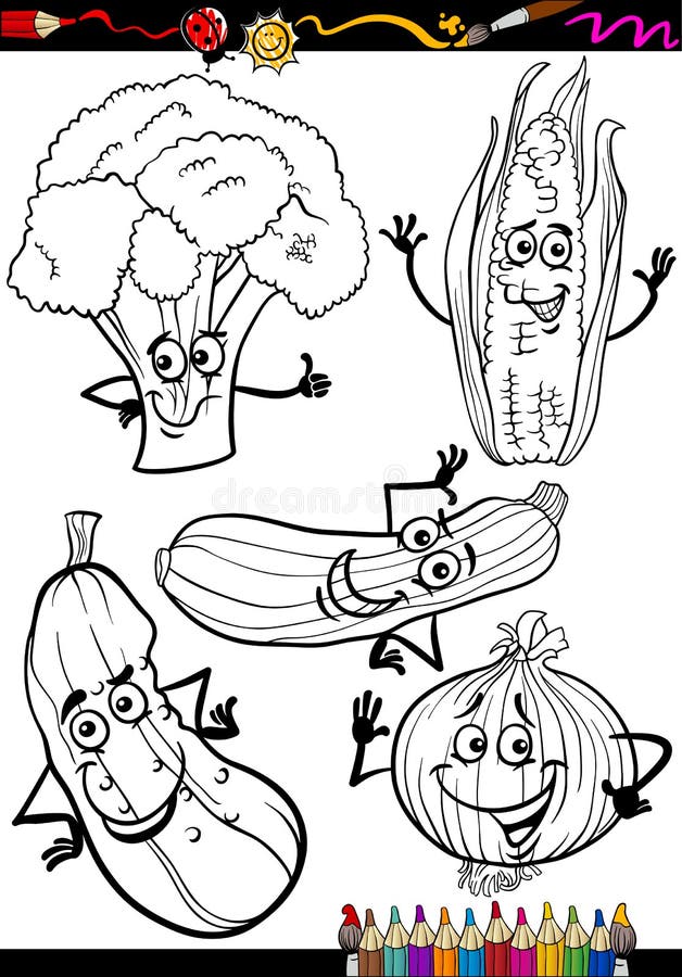 Coleção Dos Caráteres Dos Vegetais Dos Desenhos Animados Ilustração do  Vetor - Ilustração de cômico, salsa: 105013333