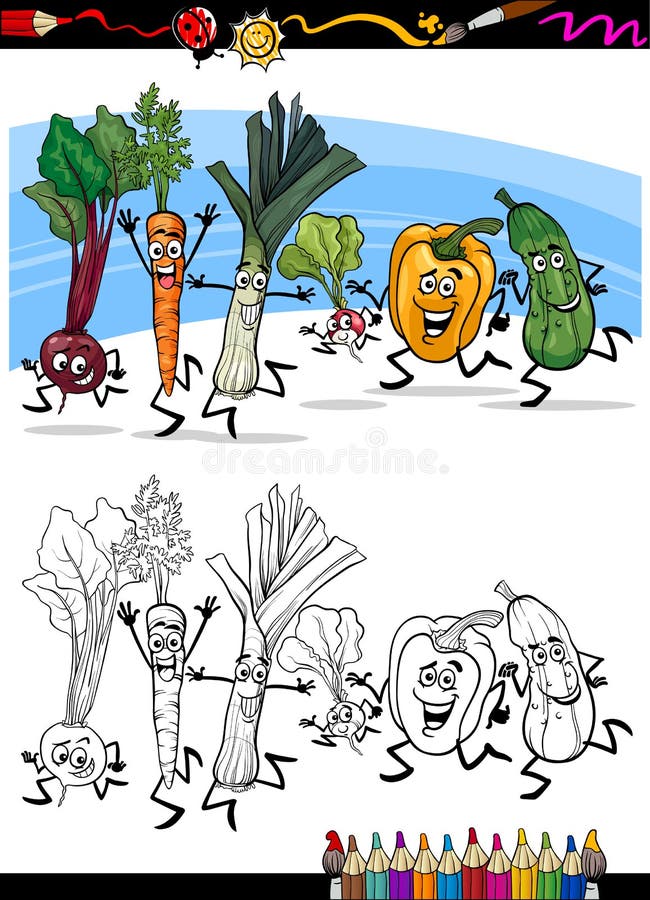 Coleção Dos Caráteres Dos Vegetais Dos Desenhos Animados Ilustração do  Vetor - Ilustração de cômico, salsa: 105013333
