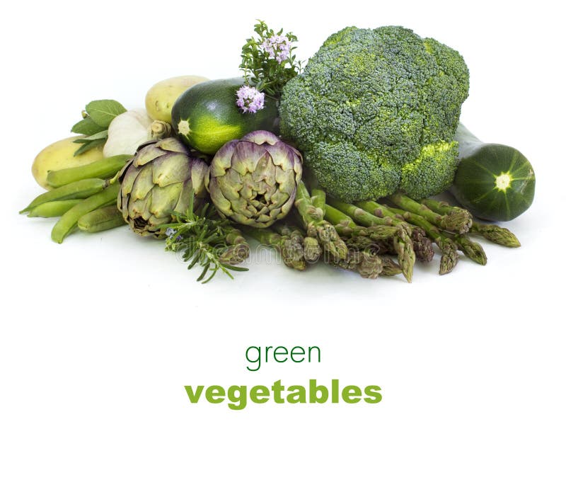 Vegetais verdes frescos no branco imagem de stock Vegetais verdes frescos no branco imagem de stock
