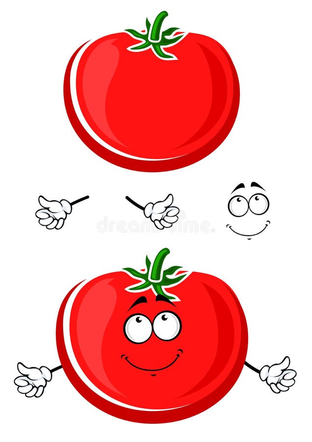 Vegetal vermelho suculento maduro do tomate dos desenhos animados ilustração do vetor Vegetal vermelho suculento maduro do tomate dos desenhos animados ilustração do vetor