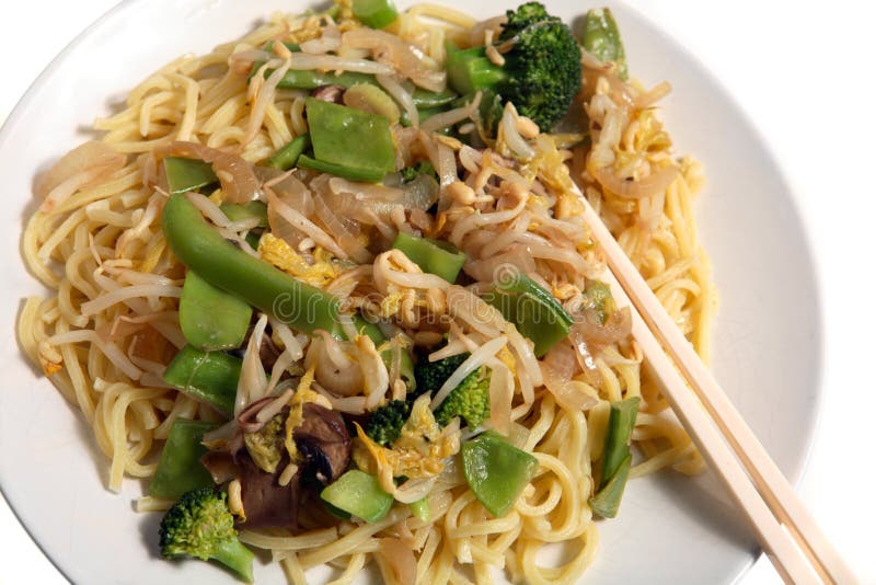 Vegetarian Chow Mein Noodles Meal Stock Image Image of chopsticks
