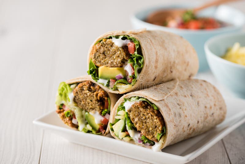 Vegetarian falafel wraps