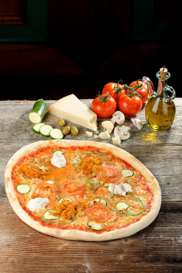 Vegetarian Healthy Pizza with Fresh Cheese Stock Photo Image of