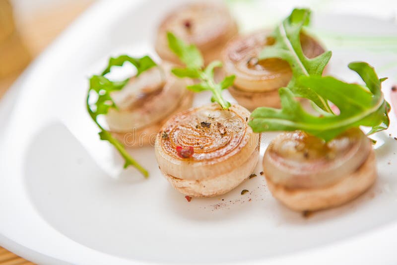 Vegetarian meal on the dish in a restaurant stock photography