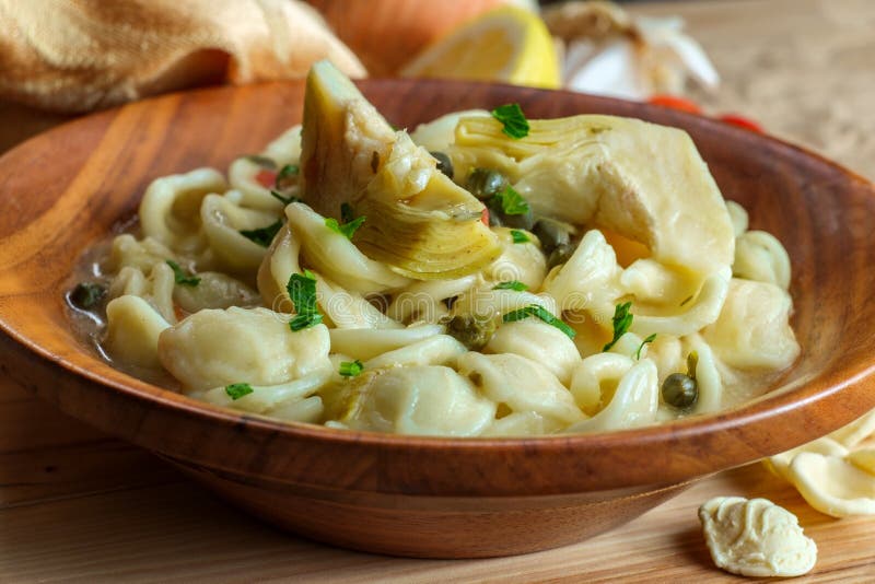 Vegetarian Orecchiette Piccata Pasta