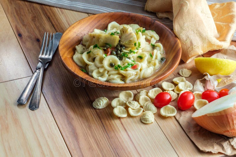 Vegetarian Orecchiette Piccata Pasta