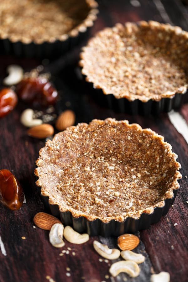Vegetarian Pie Crust with Almonds, Pecans and Dates Stock Image Image