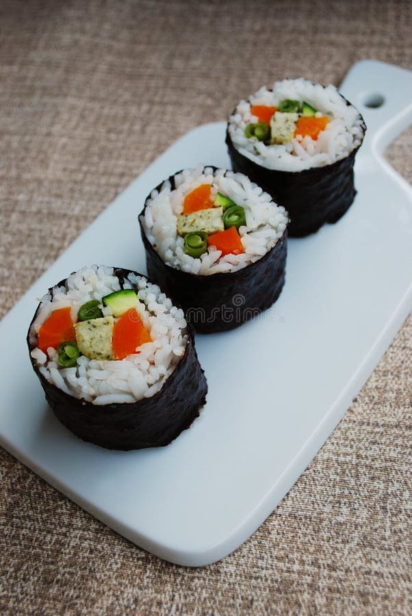Vegetarian Sushi Maki Rolls Stock Image - Image of meal, green: 32817847