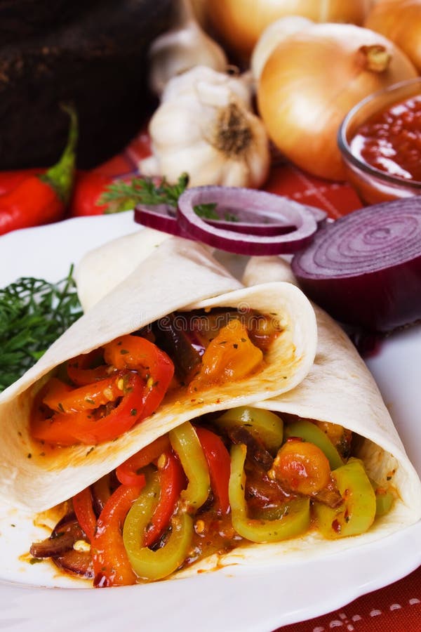 Vegetarian tortilla wraps stock photo. Image of mexican 16157168