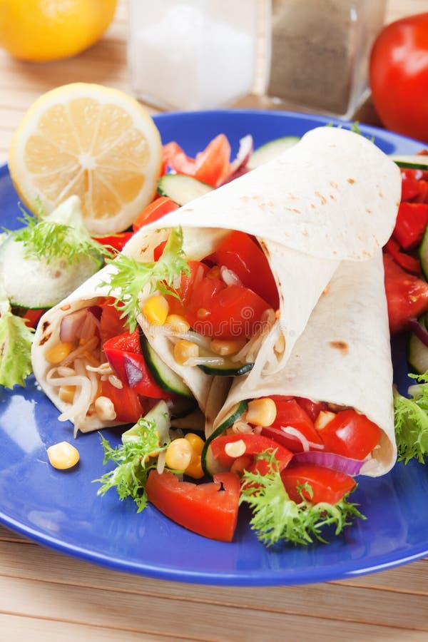 Vegetarian tortilla wraps stock photo. Image of mexican 16157168