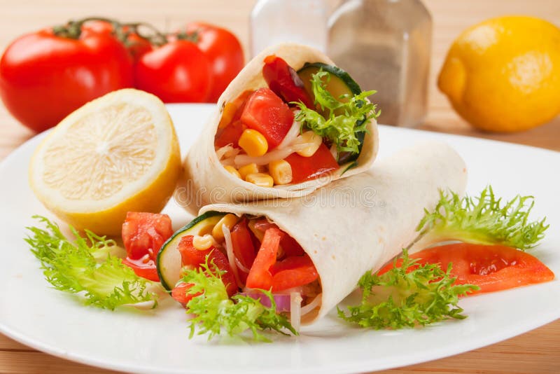 Vegetarian tortilla wraps stock photo. Image of mexican 16157168