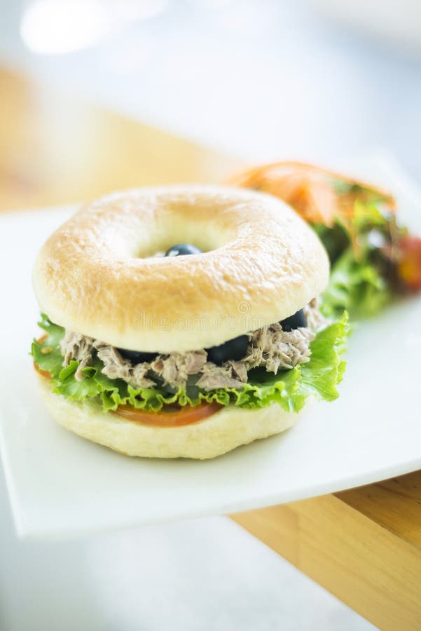 Bagel with tuna stock photo. Image of fish, culinary 13739100