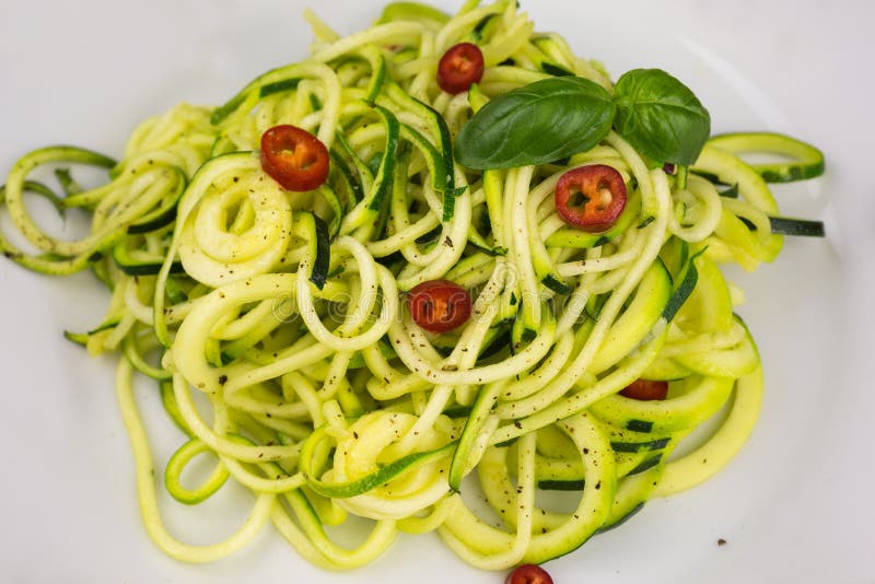 Vegetarian Zucchini Noodles Stock Image Image of vegan, vegetarian 59990489