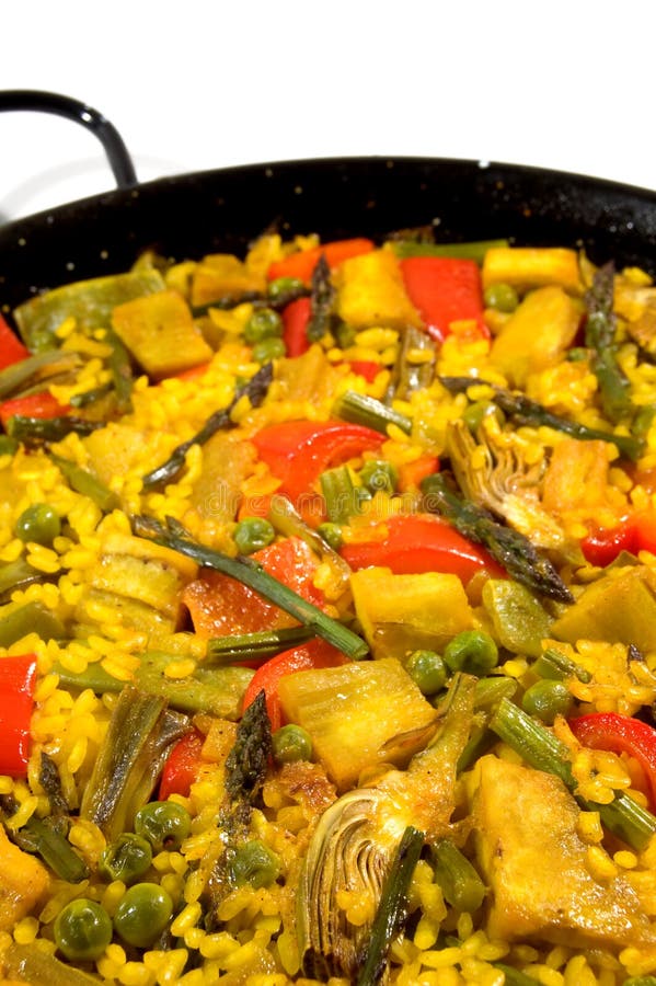 Vegetarische Paella - Spanischer Reis Stockbild - Bild von traditionell ...