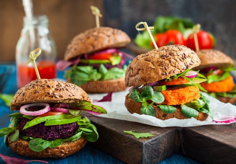 Veggie beet and carrot burgers