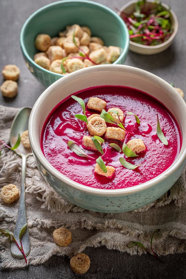 Veggie Borsch Soup As Hot and Healthy Starter Stock Image - Image of ...