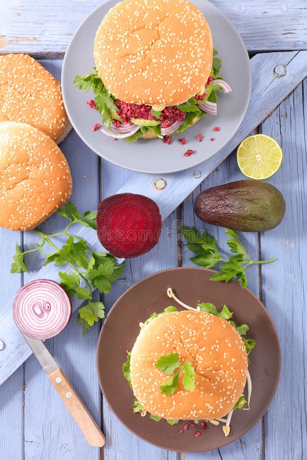 Veggie burger stock photo. Image of bread, veggie, vegetarian 68797854
