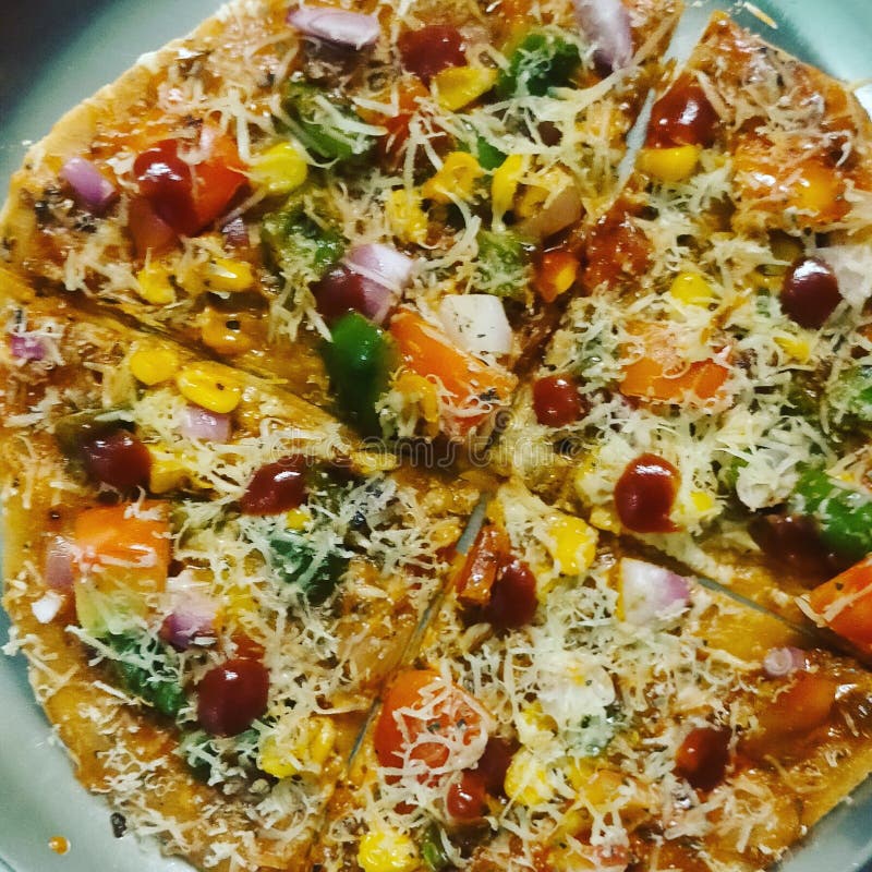 Veggie Cheese Burst Pizza Pic Stock Image Image of veggie, pizza