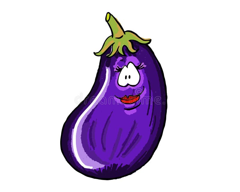 Veggie Friends Eggplant Cartoon Illustration Stock Vector - Illustration of  veggie, cute: 143880183