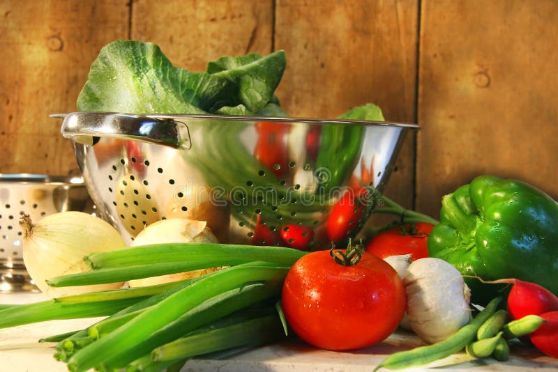 Veggies on the counter