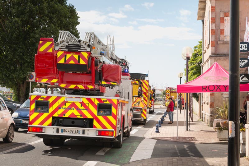 Vehicle fire during a parade in France royalty free stock photos Vehicle fire during a parade in France royalty free stock photos
