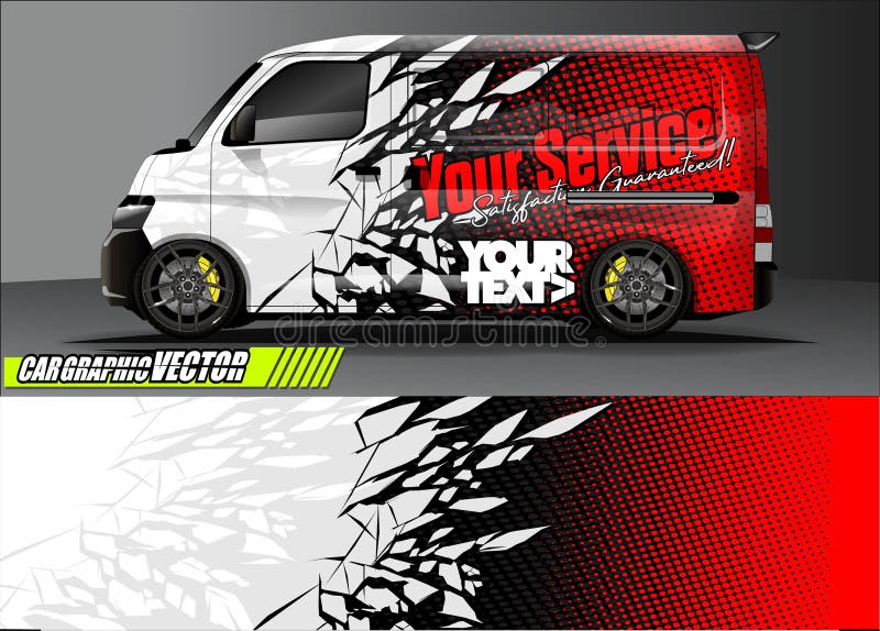 Van livery graphic vector. abstract grunge background design for vehicle vinyl wrap and car branding