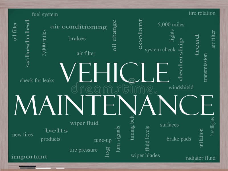 Vehicle Maintenance Word Cloud Concept On A Blackboard Royalty Free