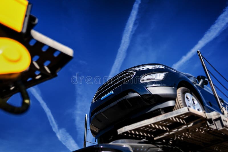Vehicles Loaded and Ready for Delivery Dealership Stock Image Image