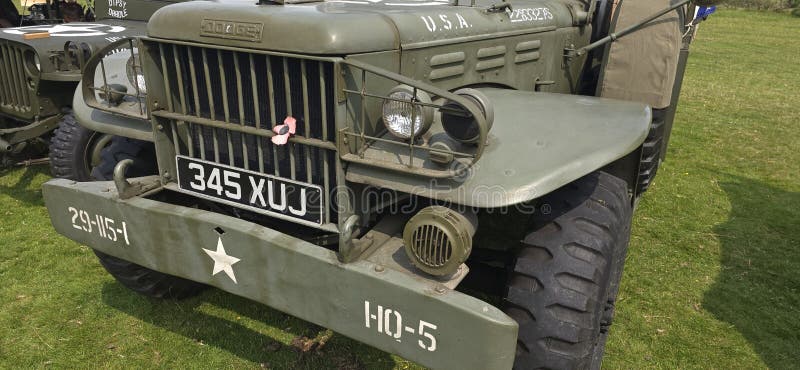 Vehículo americano ww2. historia viviente en el reino unido imagenes de archivo