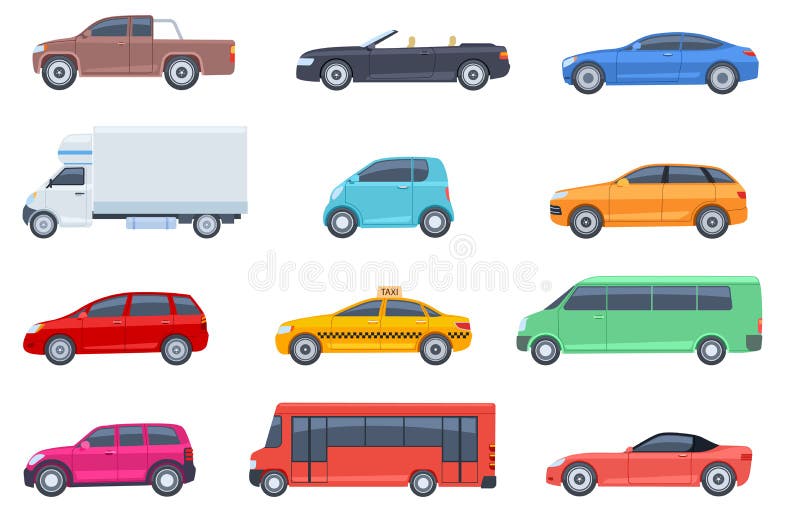 VehÃ­culos planos. Taxi y minivan, cabriolet y camioneta. AutobÃºs y camioneta. Transporte urbano, urbano de automÃ³viles y vehÃ­c
